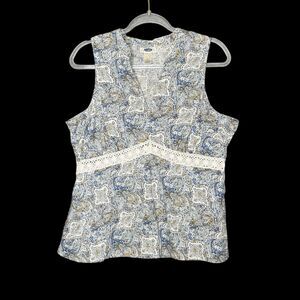 Vintage Y2K Old‎ Navy Babydoll Blouse Top Size XL Crochet Women’s Western Fairy